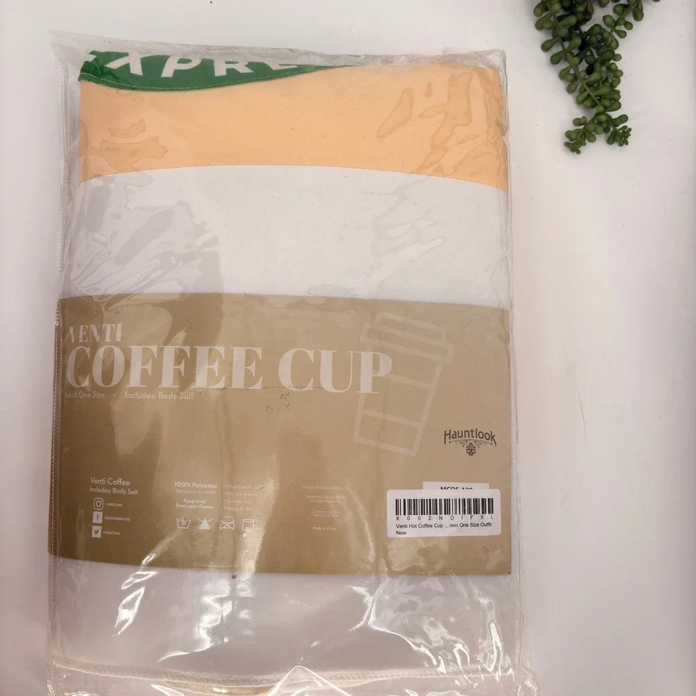Hauntlook Venti Coffee Cup Costume Adult‎ One Size Outfit Halloween Cosplay